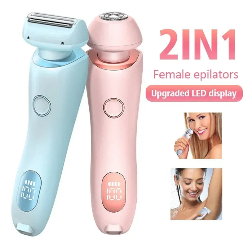 Épilateur 2 en 1 pour femmes, Rechargeable par USB, rasoir pour le corps, le visage, les jambes, les aisselles, le Bikini, les mains et le pubis